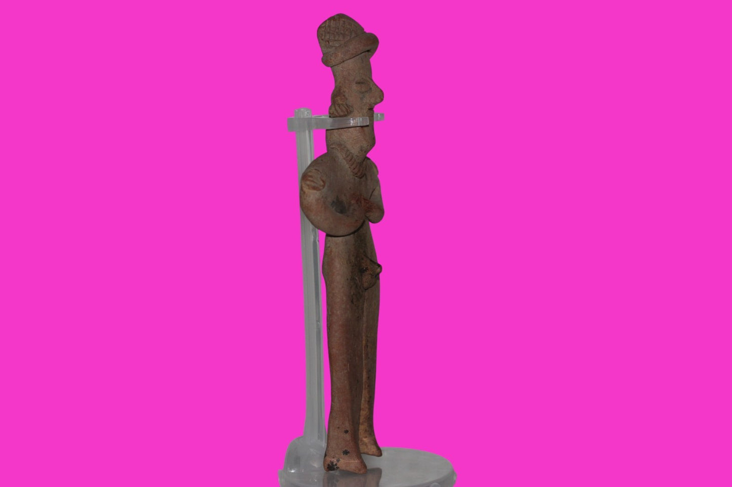 Pre Columbian Artifact 8 inch Male Shaft Tomb Figure Colima Mexico 100BC COA 262