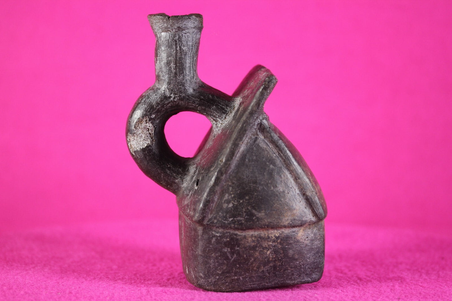 Pre Columbian Authentic Artifact House Stirrup Vessel Moche Peru COA J66