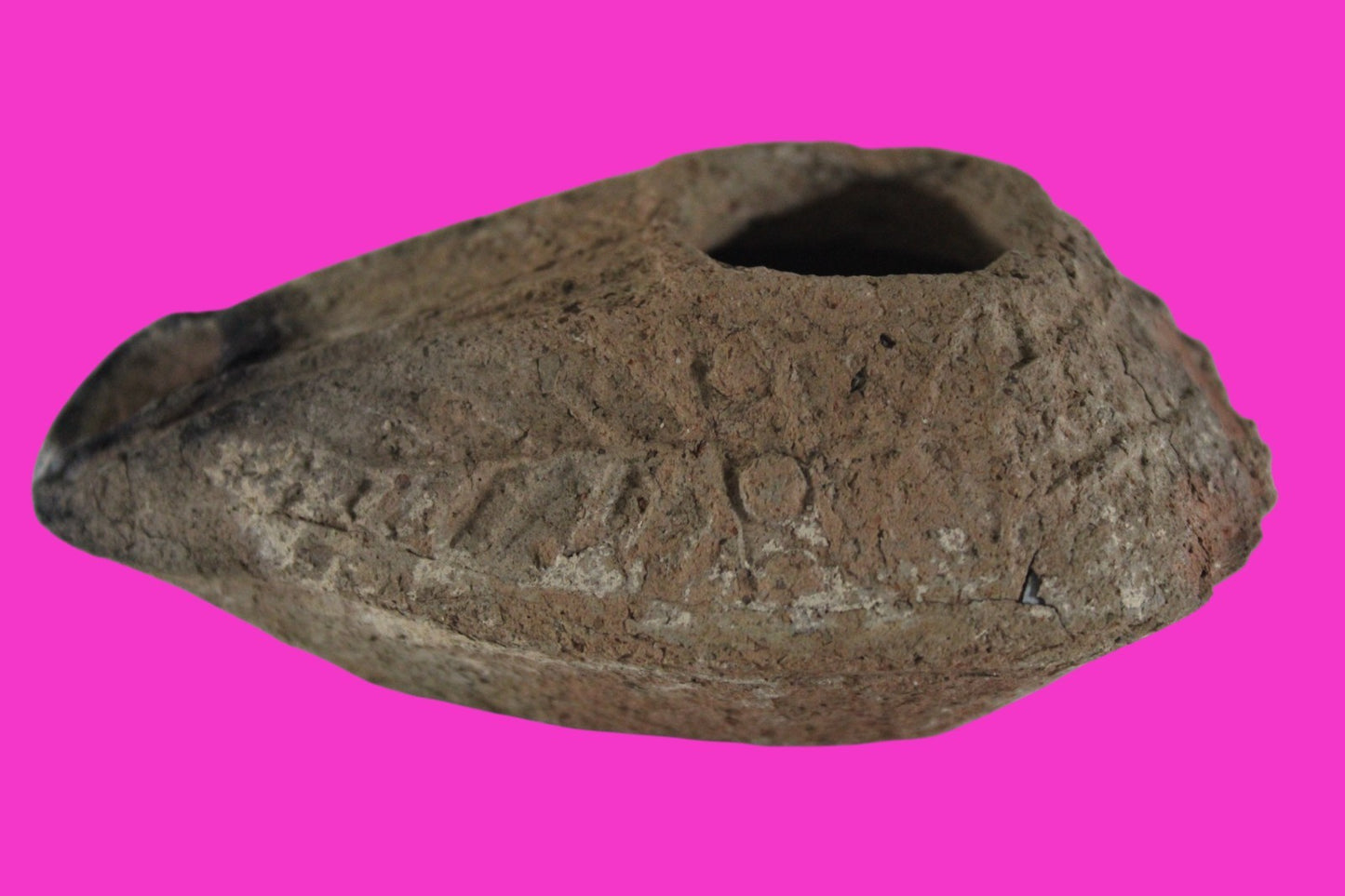 Oil Lamp Holy Land Ancient Artifact Jesus Christ Home Israel 300-600 AD COA 78