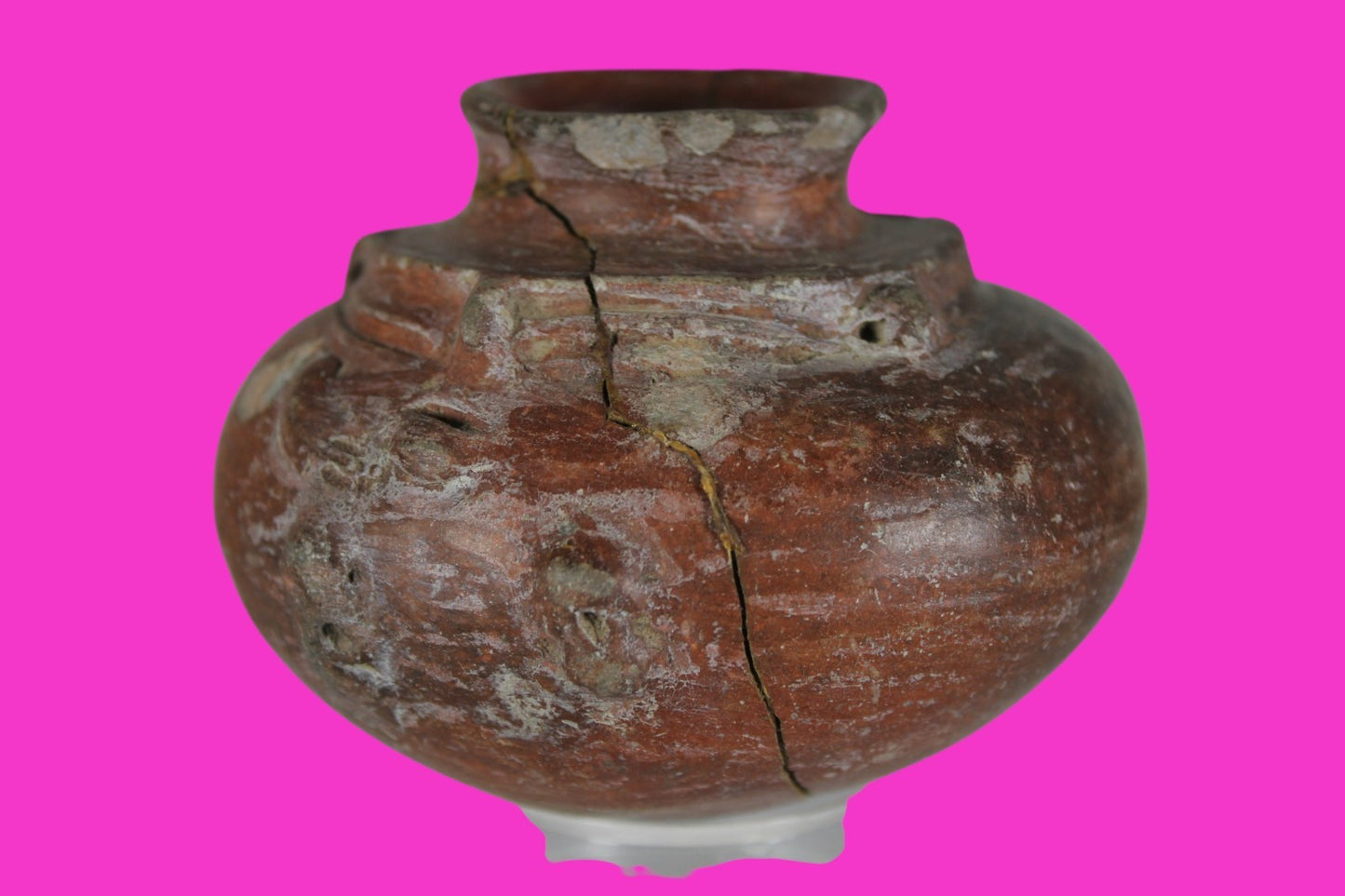 Pre Columbian Authentic Artifact Repaired Mayan Olla Yucatan 250-900 AD COA J69