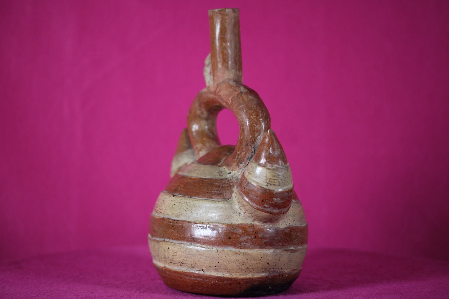 Ex Sotheby's Authentic Pre Columbian Artifact Inca Monkey Tuber Stirrup Jar T102