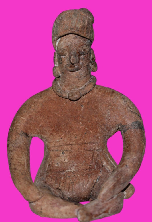 Pre Columbian Artifact Authentic Seated Tomb Figure Colima Mexico 250 AD COA 211