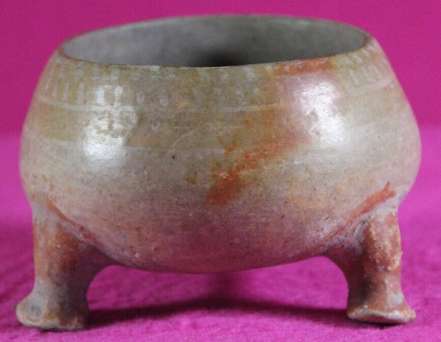 Pre Columbian Artifact Authentic Mini Tripod Bowl 1000-1400 AD Nicaragua COA J92