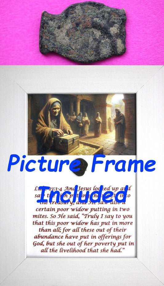 Widows Mite Coin Holy Land Artifact Free Display Frame Jesus Christ Lifetime 204