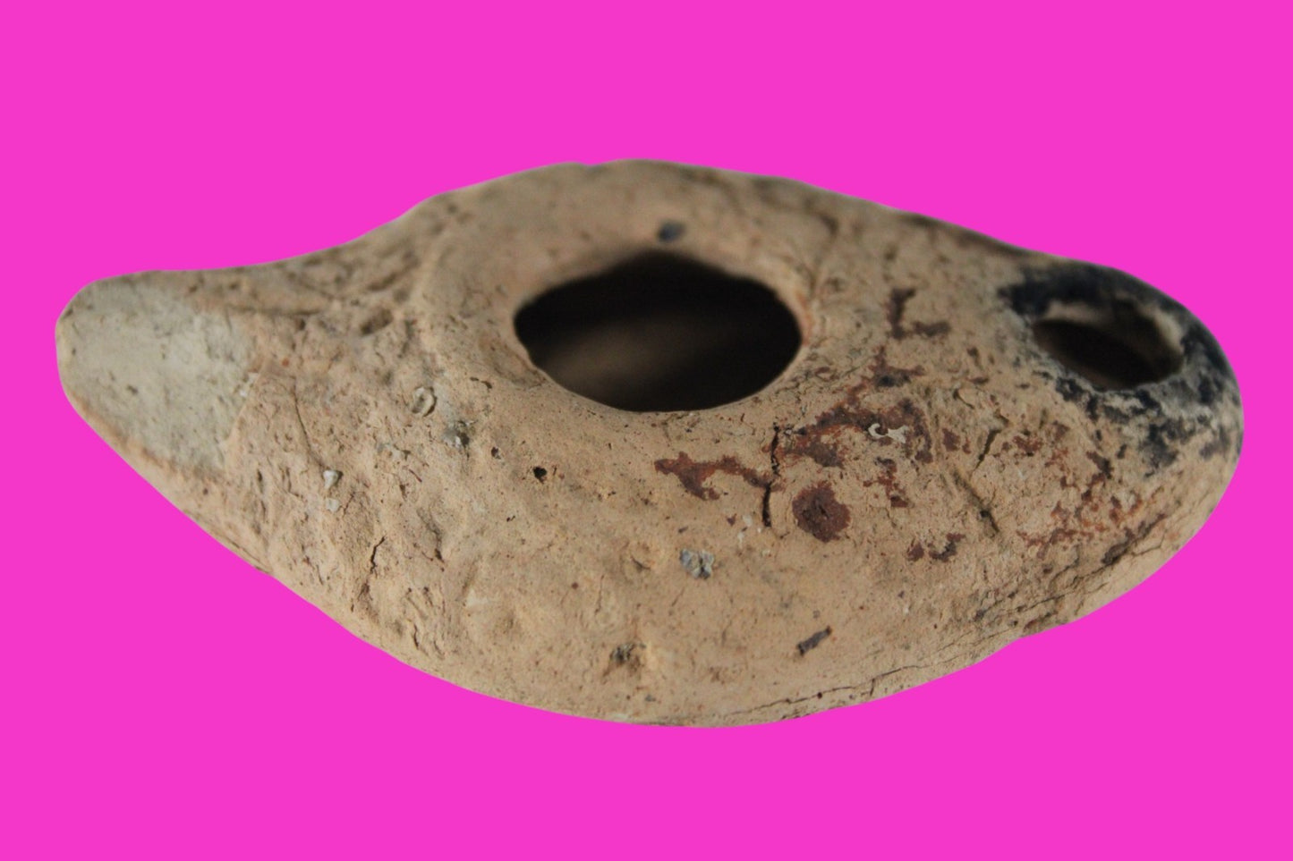 Ancient Holy Land Oil Lamp Artifact Land of Jesus Christ 100 BC-200 AD COA J146
