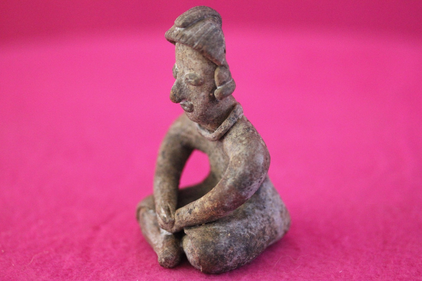Authentic Pre Columbian Artifact Male Seated Tomb Figure Colima Mexico COA 193