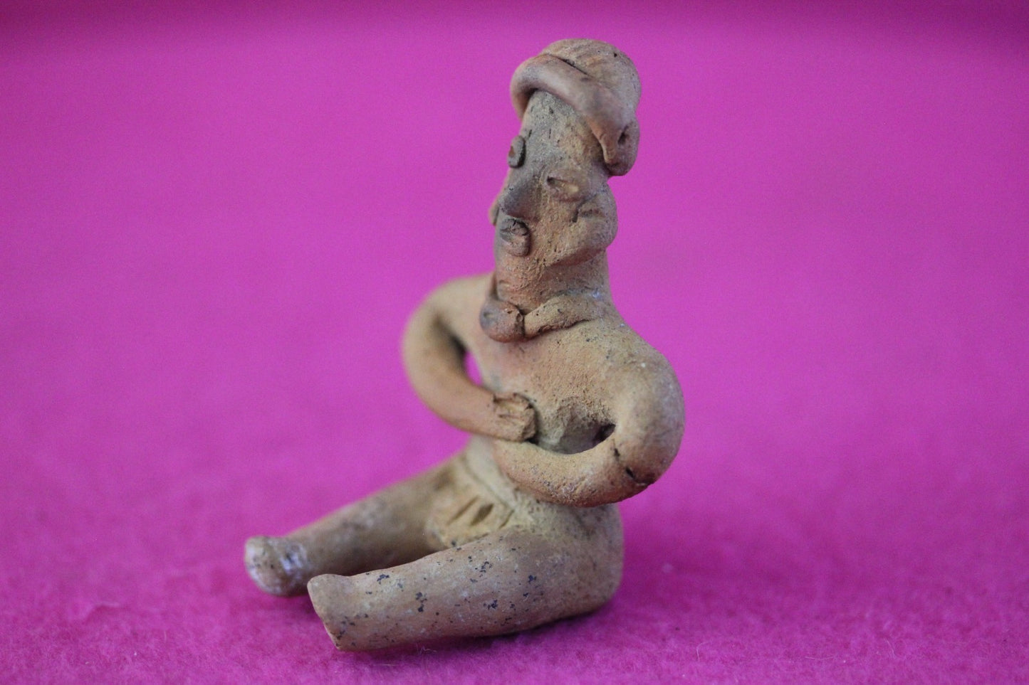 Authentic Pre Columbian Artifact Rare Seated Tomb Figure Colima Mexico COA 189