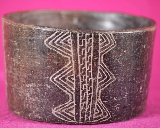 Authentic Pre Columbian Artifact Mayan Incised Bowl Ex Arte Primitivo COA T118