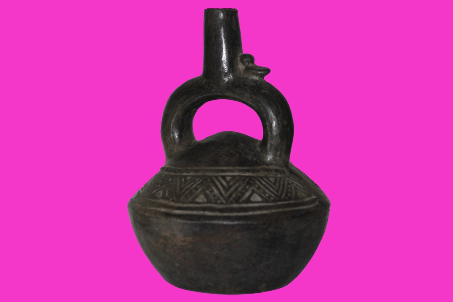 Pre Columbian Artifact Authentic Chimu Stirrup Vessel 900-1400 AD Peru COA 221