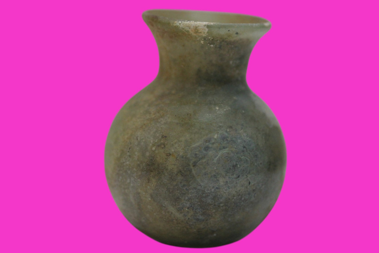 Holy Land Artifact Authentic Ancient Glass Bottle 100-300 AD Roman Era COA J17