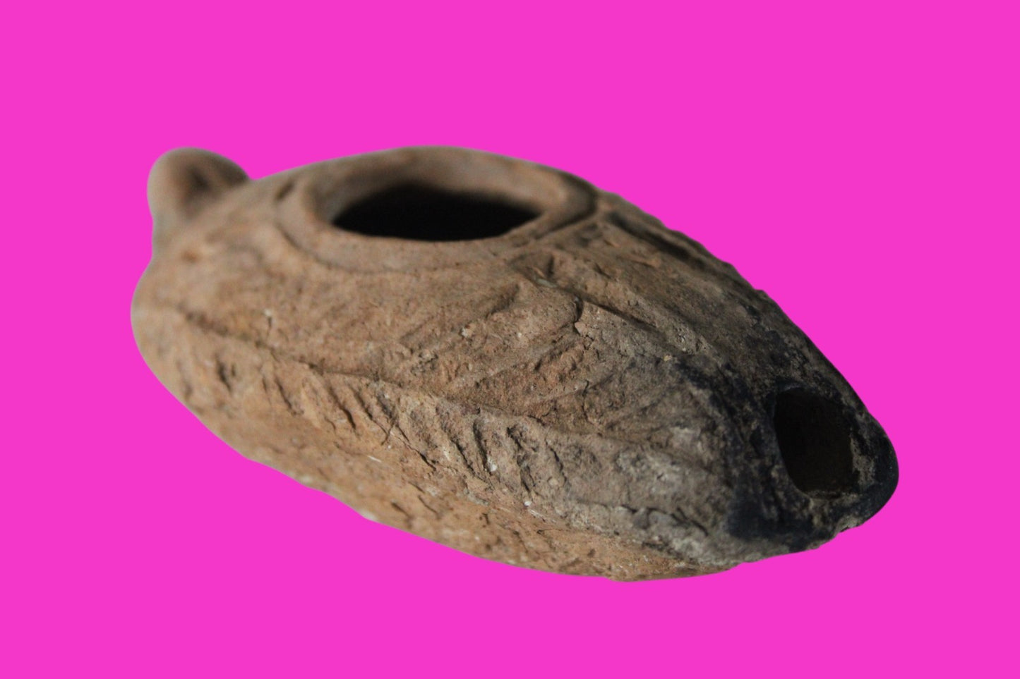 Oil Lamp Holy Land Ancient Artifact Jesus Christ Home Israel 300-600 AD COA 74