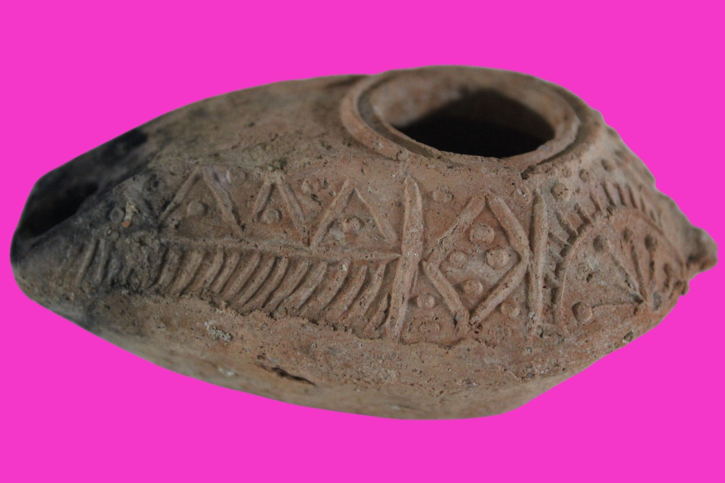 Oil Lamp Holy Land Ancient Artifact Jesus Christ Home Israel 300-600 AD COA 85