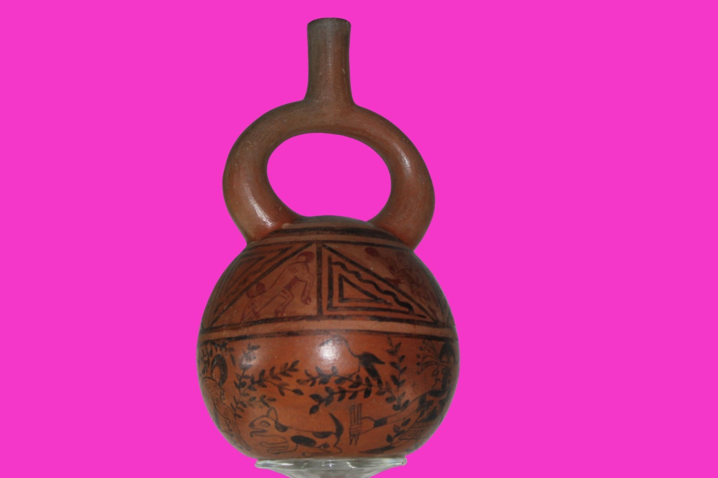 Pre Columbian Artifact Moche Fineline Hunting Scene Jar 500-800 AD Peru COA J145