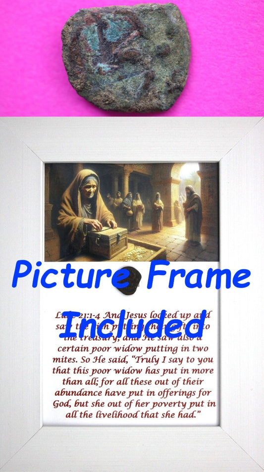 Widows Mite Coin Holy Land Artifact Free Display Frame Jesus Christ Lifetime 113