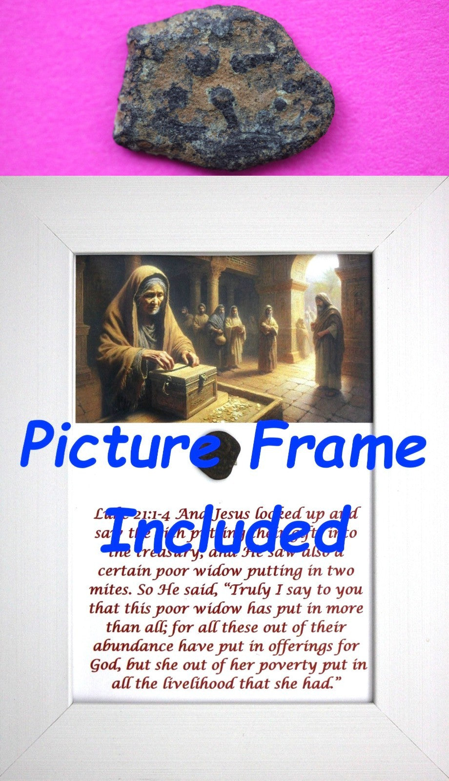 Widows Mite Coin Holy Land Artifact Free Display Frame Jesus Christ Lifetime 193
