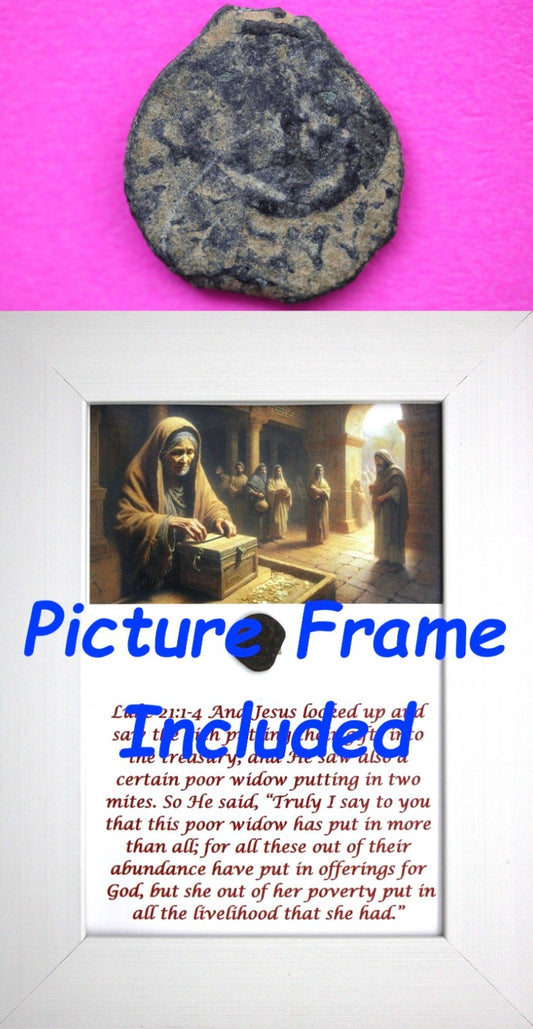 Widows Mite Coin Holy Land Artifact Free Display Frame Jesus Christ Lifetime 144
