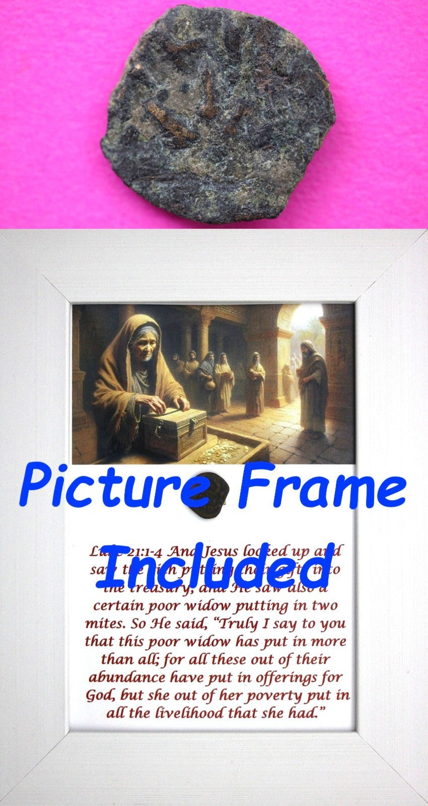 Widows Mite Coin Holy Land Artifact Free Display Frame Jesus Christ Lifetime 55