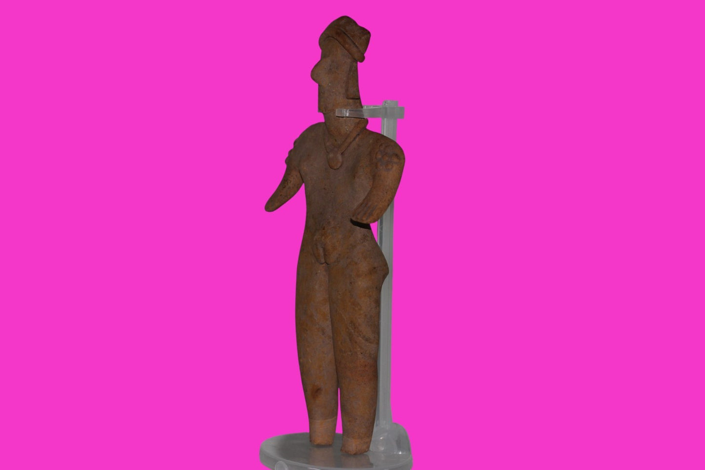 Pre Columbian Artifact 8in Female Shaman Tomb Figure Colima Mexico 100BC COA 254