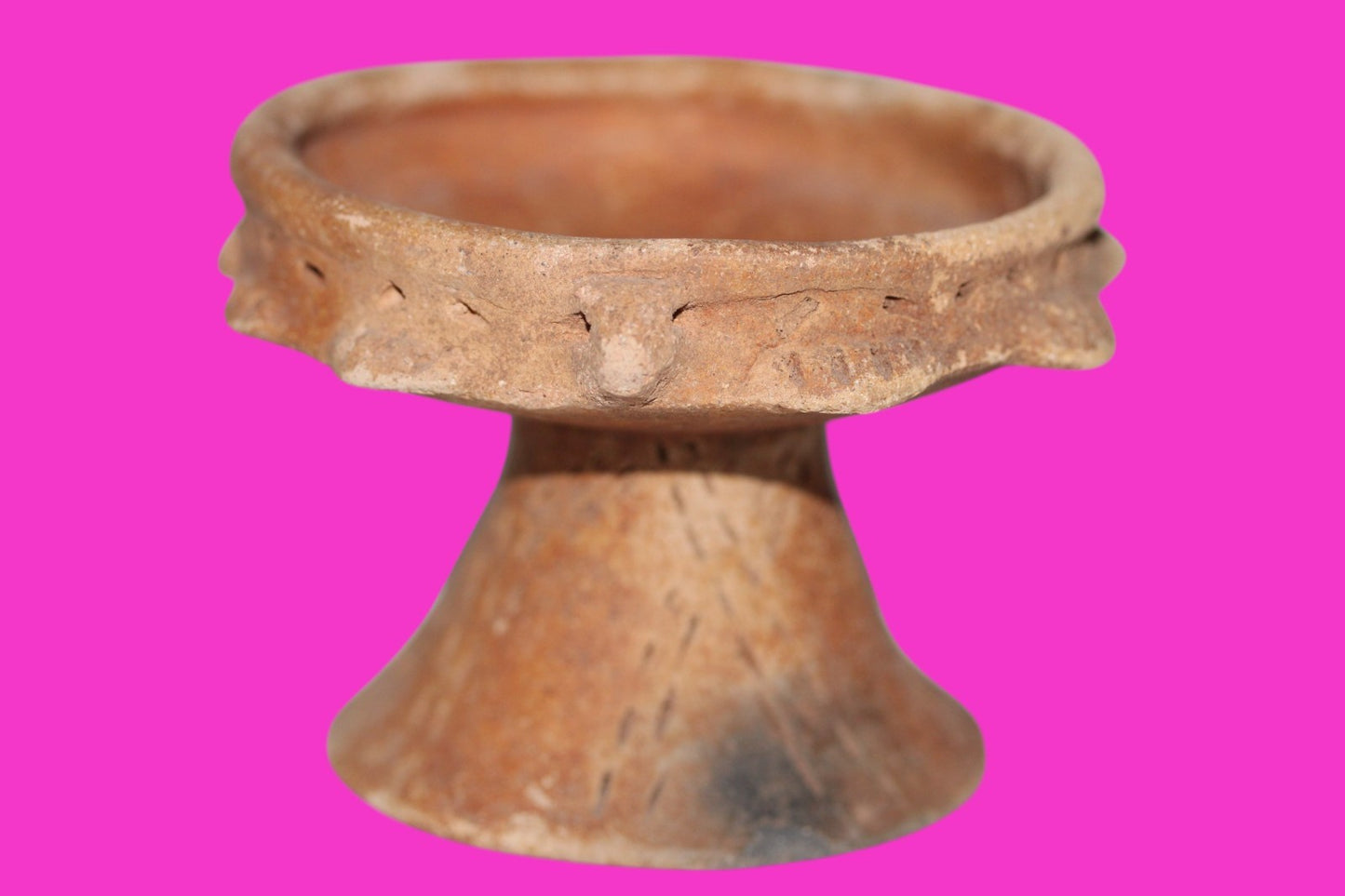 Pre Columbian Artifact Authentic Rattle Bowl Watershed Region Costa Rica COA J87