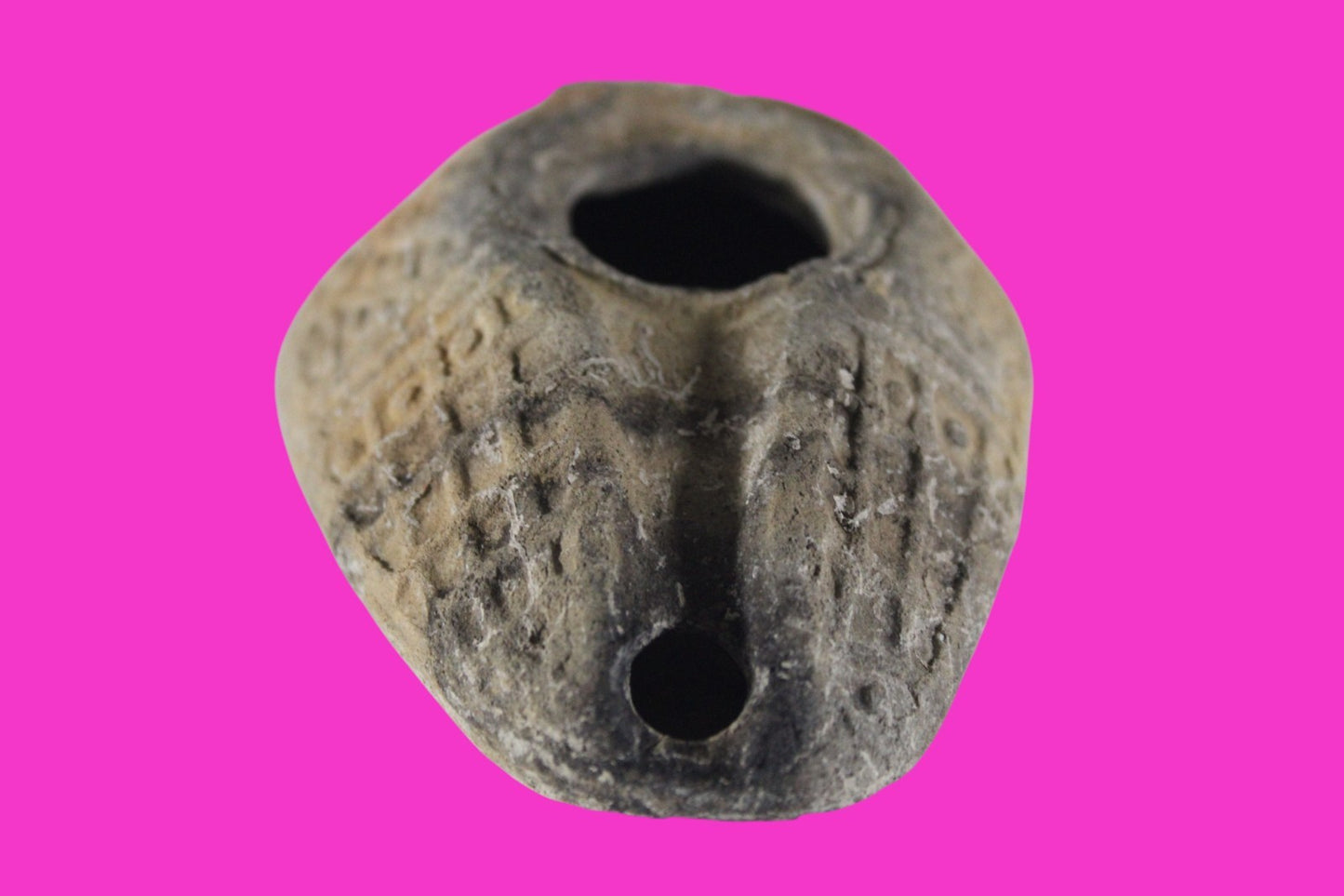 Oil Lamp Holy Land Ancient Artifact Jesus Christ Home Israel 300-600 AD COA J152