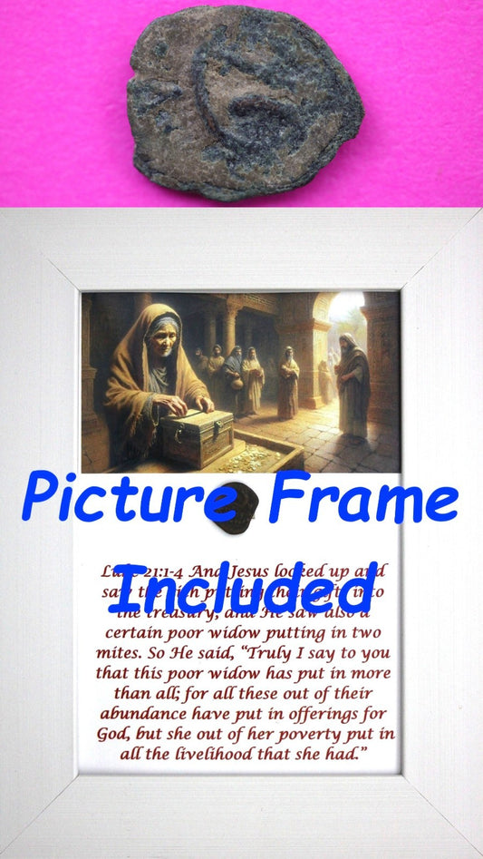 Widows Mite Coin Holy Land Artifact Free Display Frame Jesus Christ Lifetime 66