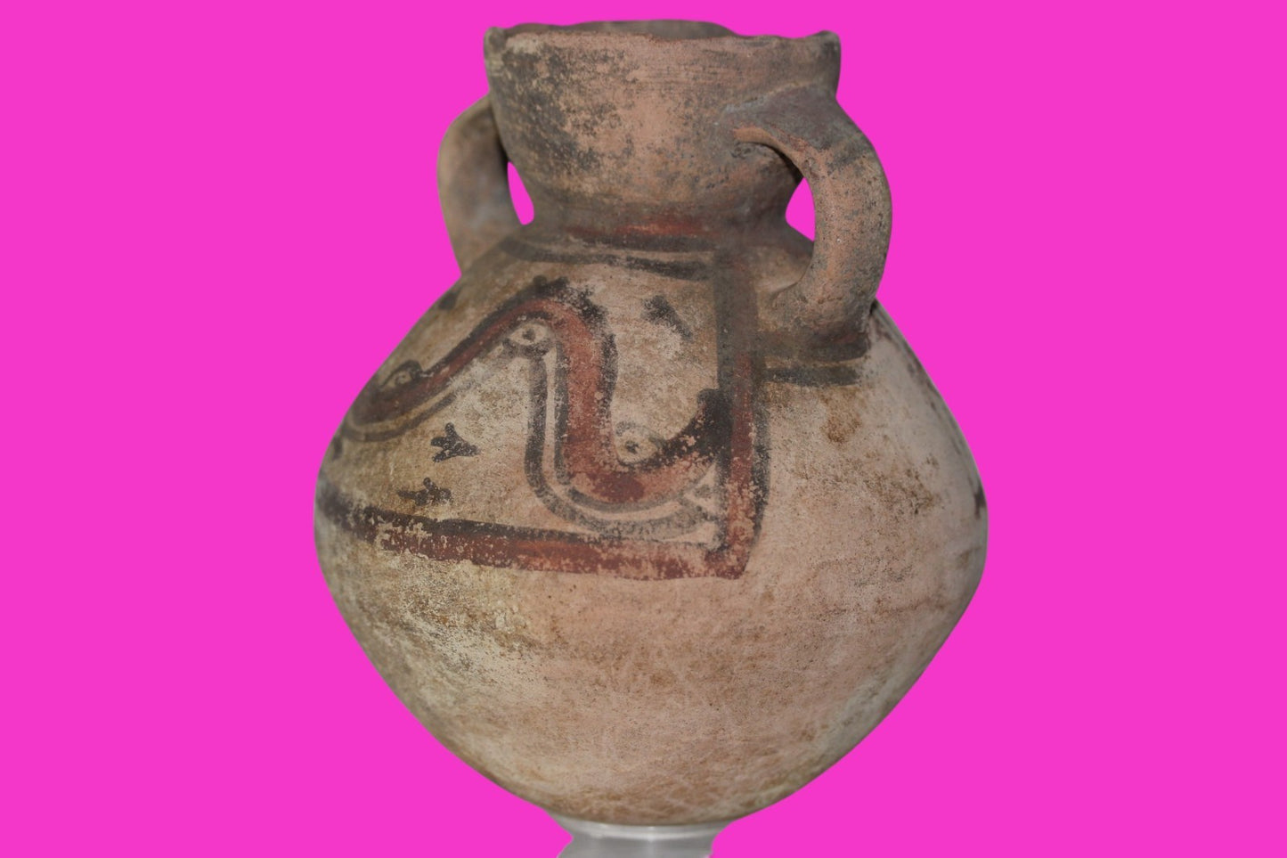 Pre Columbian Authentic Artifact Snake Jug Chancay Peru 1200 -1450 AD COA J103