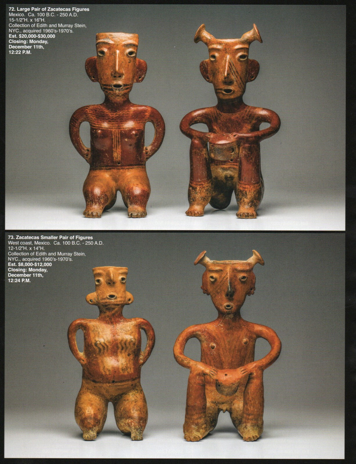 Pre Columbian Artifacts Price & Value Guide Arte Primitivo Auction Catalog #87