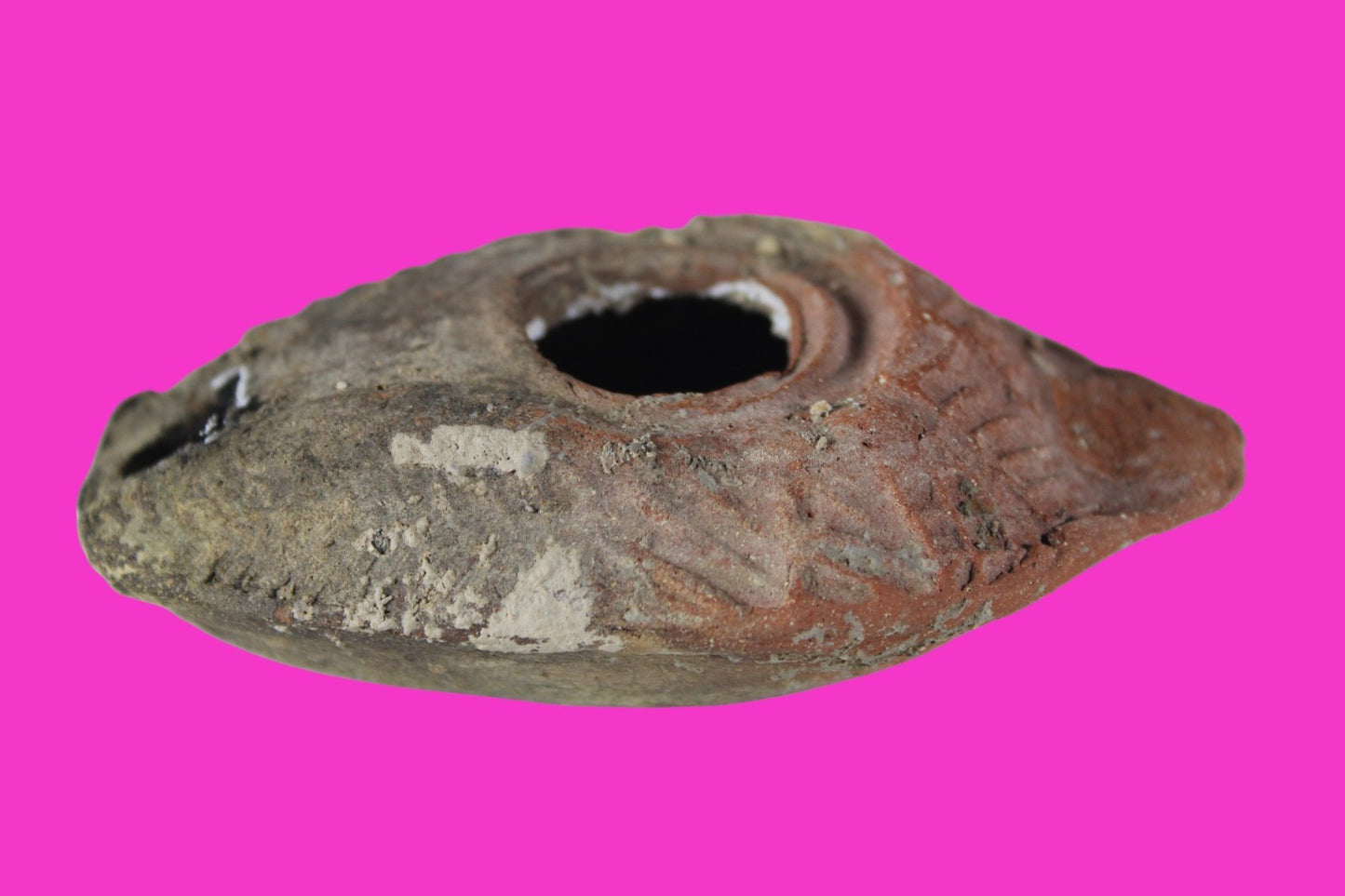 Oil Lamp Holy Land Ancient Artifact Jesus Christ Home Israel 300-600 AD COA 120