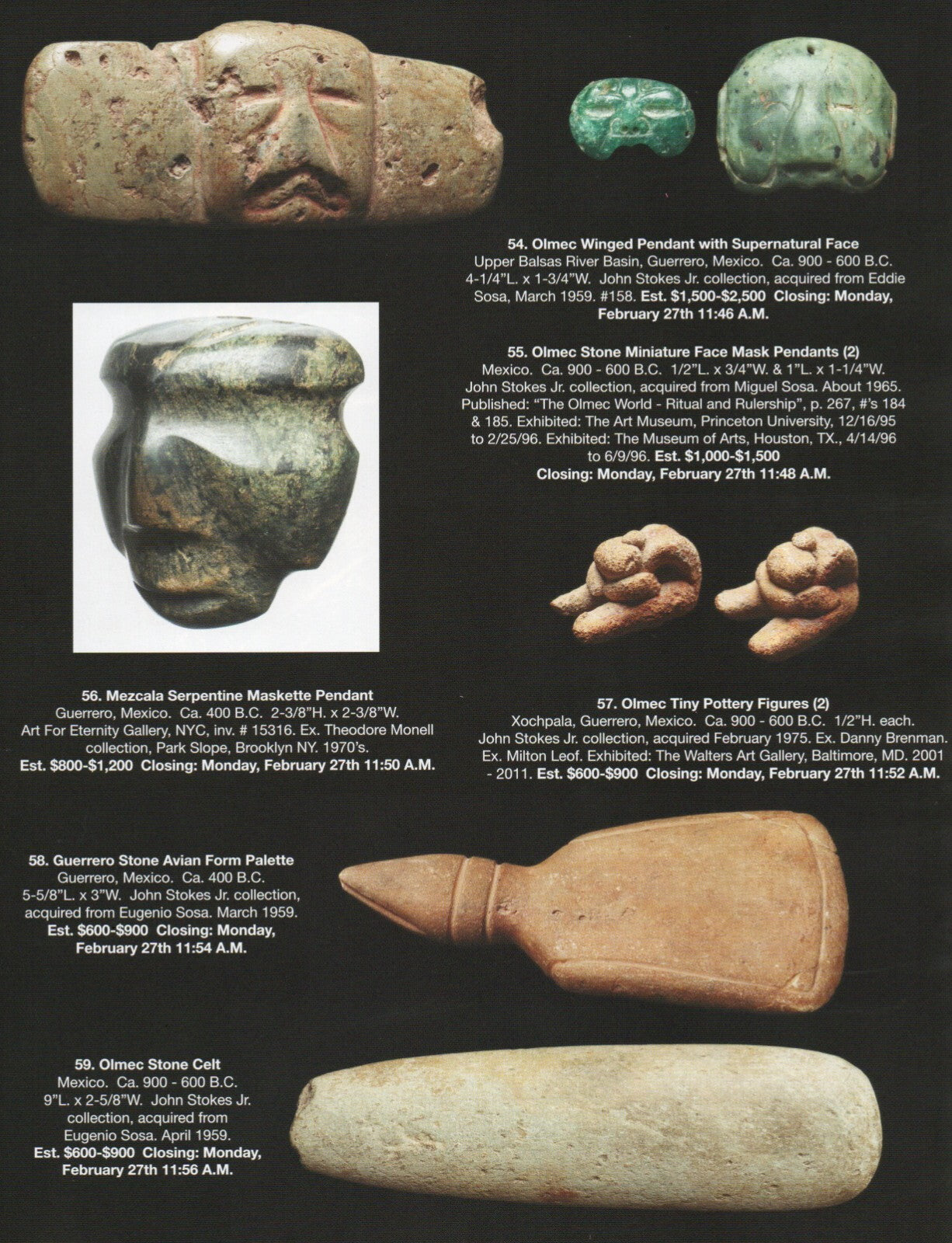 Pre Columbian Artifacts Price & Value Guide Arte Primitivo Auction Catalog 109