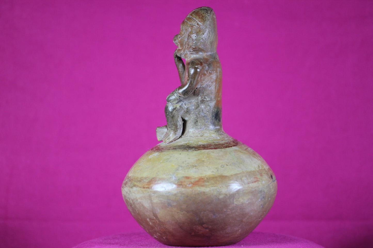 Authentic Pre Columbian Artifact Vicus Figure Jar Pottery 250 BC-600 AD COA J15