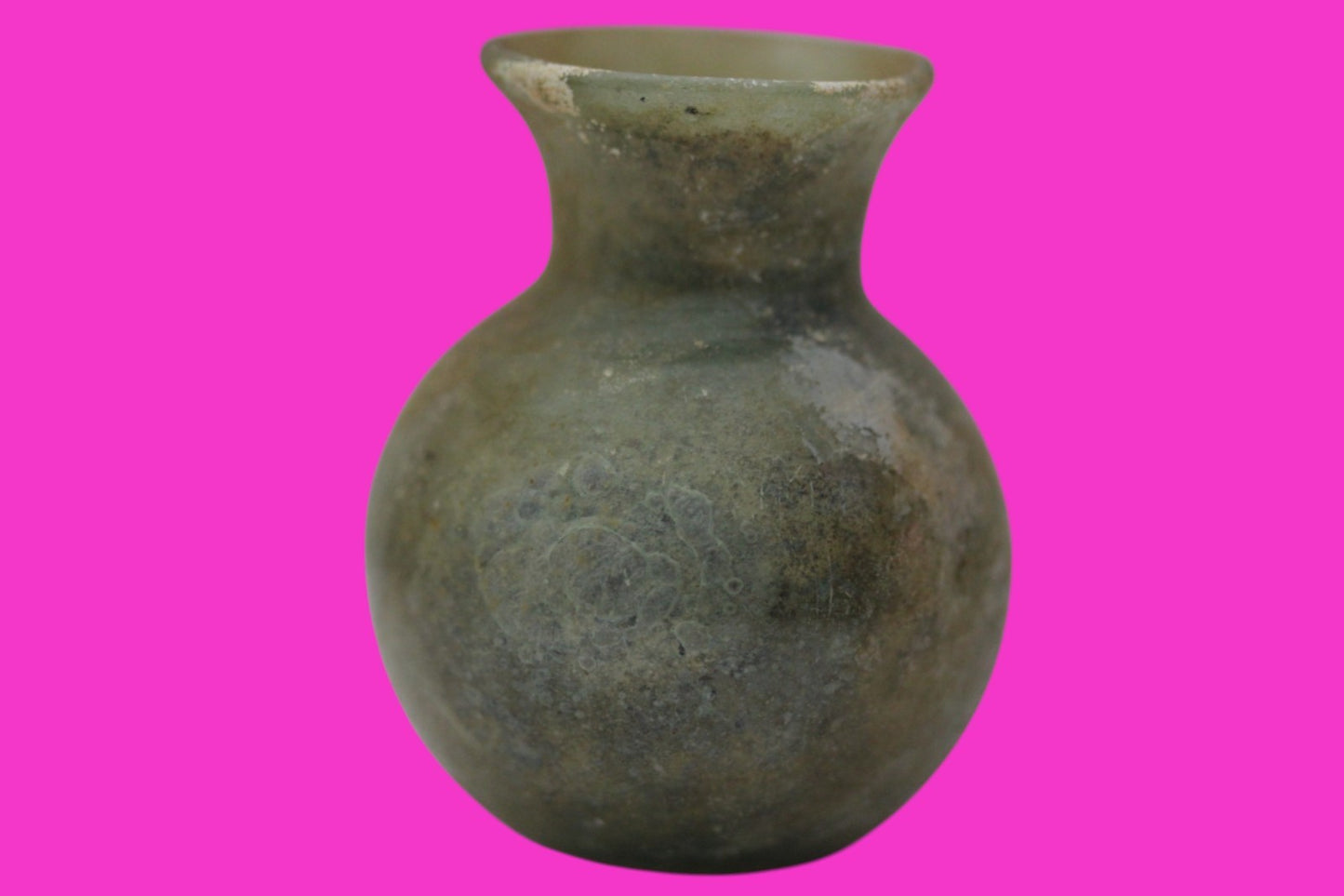 Holy Land Artifact Authentic Ancient Glass Bottle 100-300 AD Roman Era COA J17