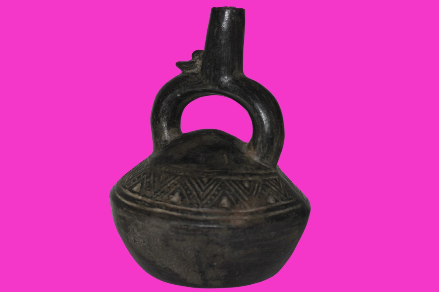 Pre Columbian Artifact Authentic Chimu Stirrup Vessel 900-1400 AD Peru COA 221