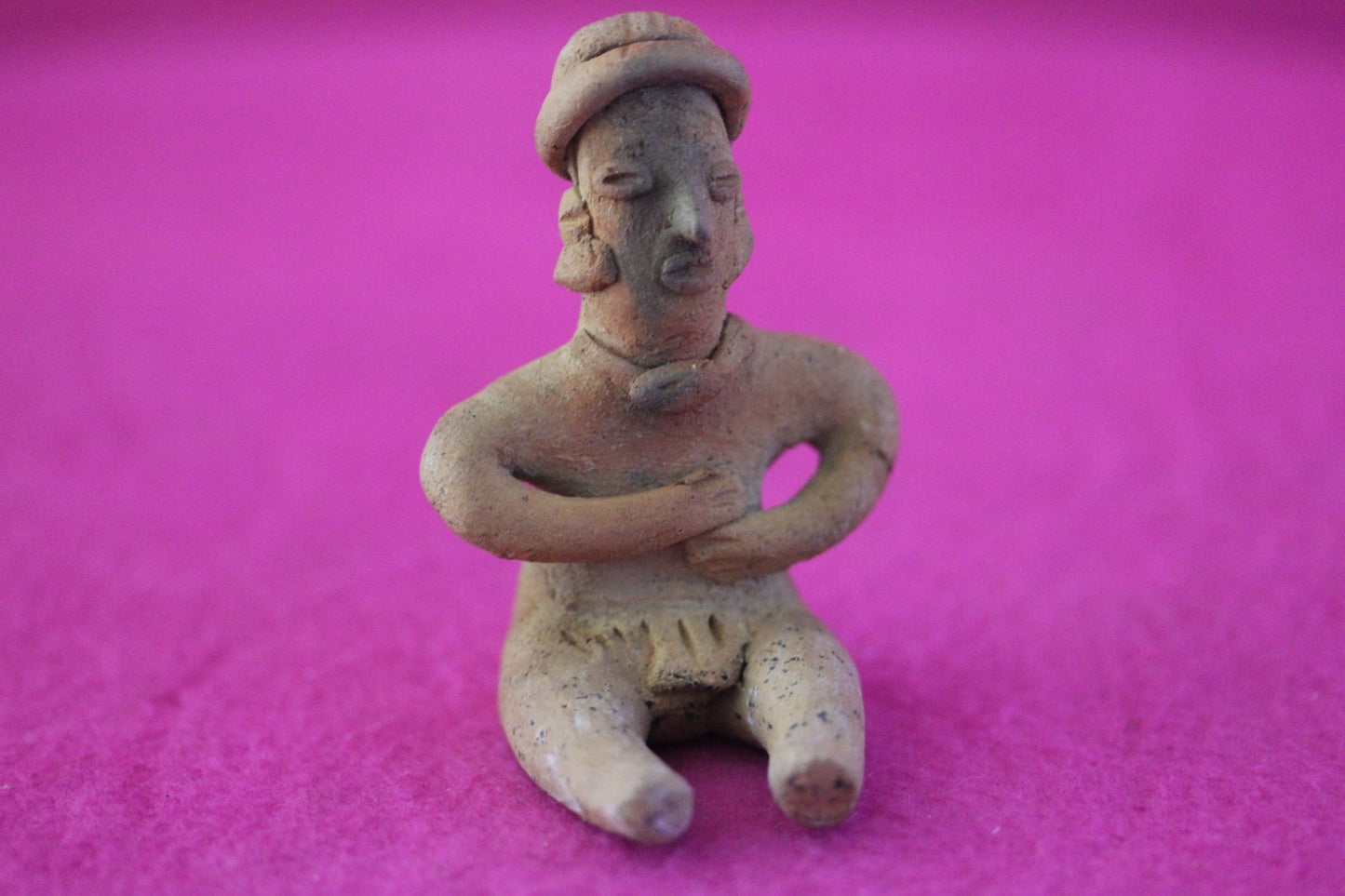 Authentic Pre Columbian Artifact Rare Seated Tomb Figure Colima Mexico COA 189
