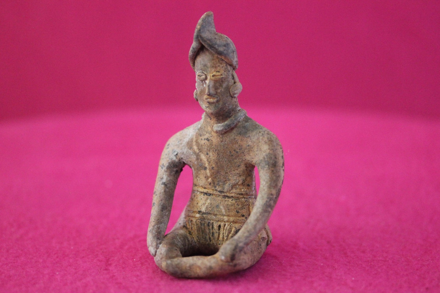 Pre Columbian Artifact Authentic Male Seated Tomb Figure Colima Mexico COA 192