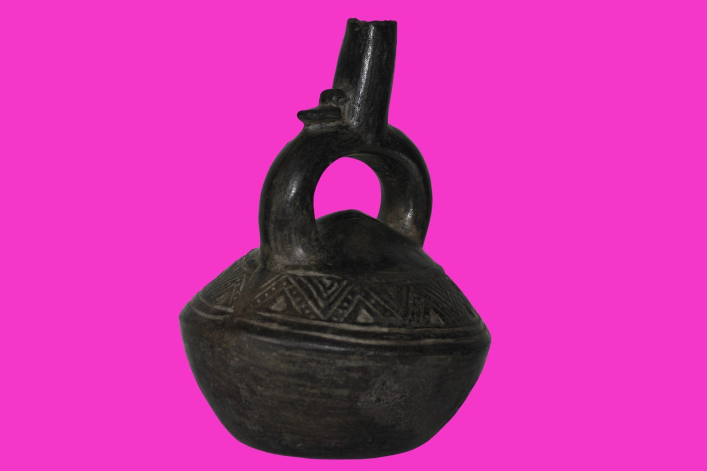 Pre Columbian Artifact Authentic Chimu Stirrup Vessel 900-1400 AD Peru COA 221