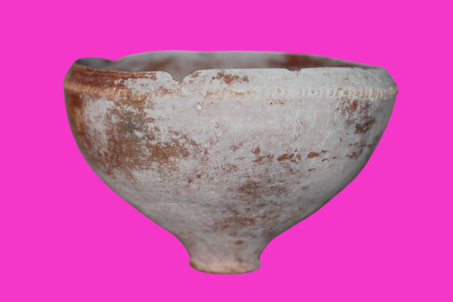 Ancient Holy Land Bowl Artifact From Time of Jesus Christ 100BC-200AD COA J135
