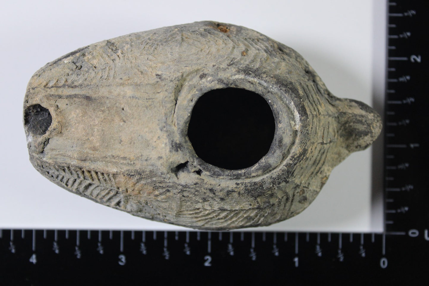 Ancient Holy Land Oil Lamp Artifact 2 Hidden Christian Crosses 300-600AD COA 113