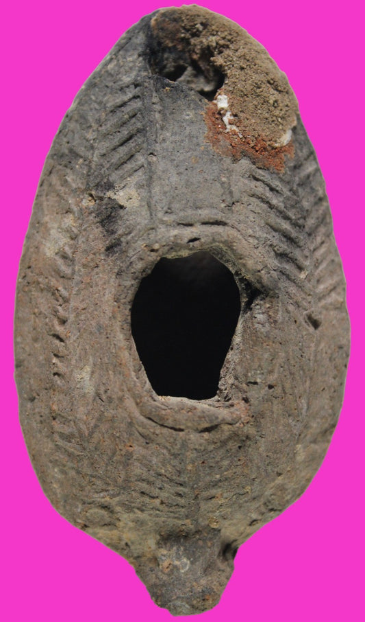 Oil Lamp Holy Land Ancient Artifact Jesus Christ Home Israel 300-600 AD COA 138