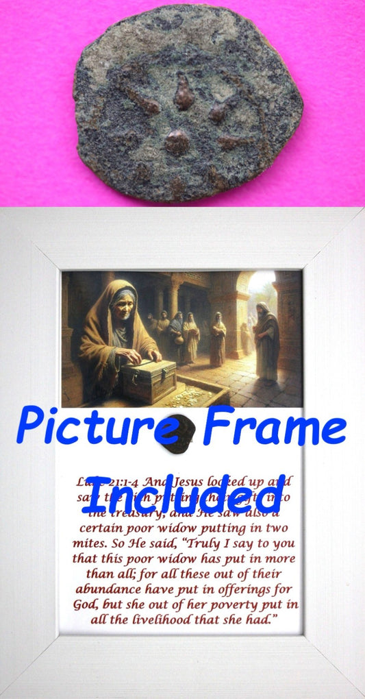 Widows Mite Coin Holy Land Artifact Free Display Frame Jesus Christ Lifetime 121