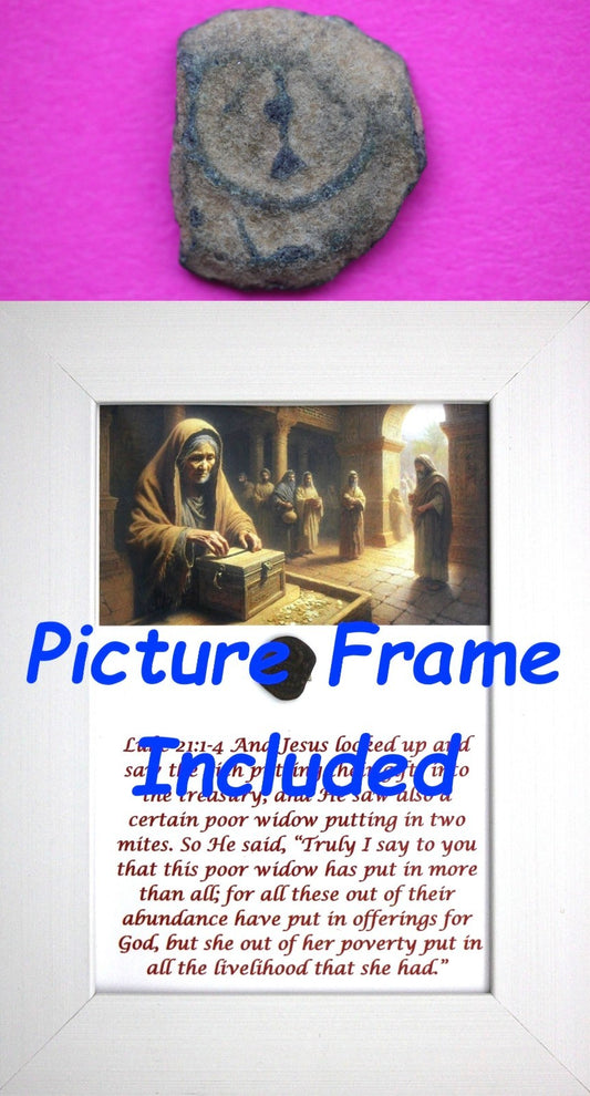 Widows Mite Coin Holy Land Artifact Free Display Frame Jesus Christ Lifetime 177