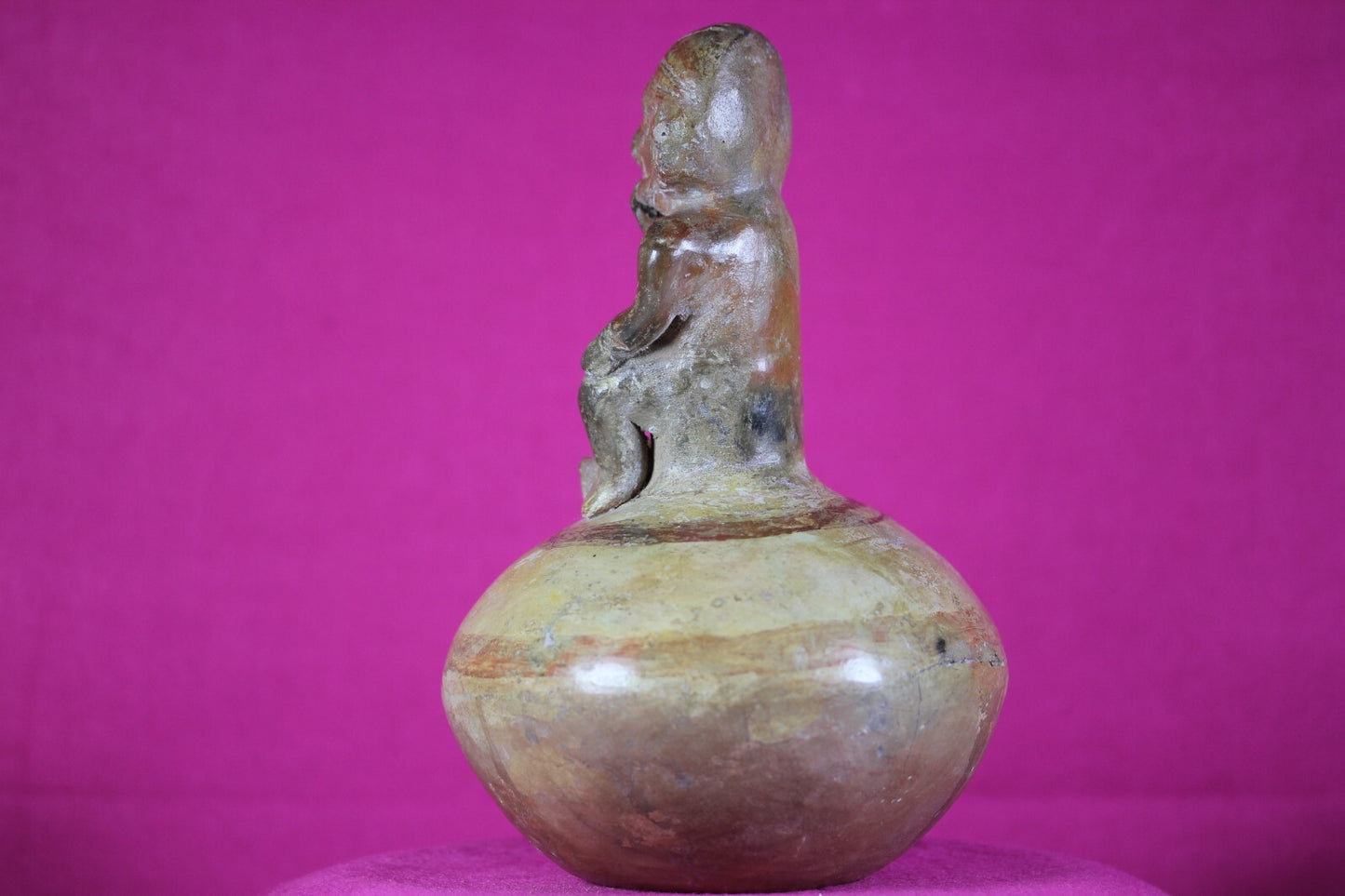 Authentic Pre Columbian Artifact Vicus Figure Jar Pottery 250 BC-600 AD COA J15