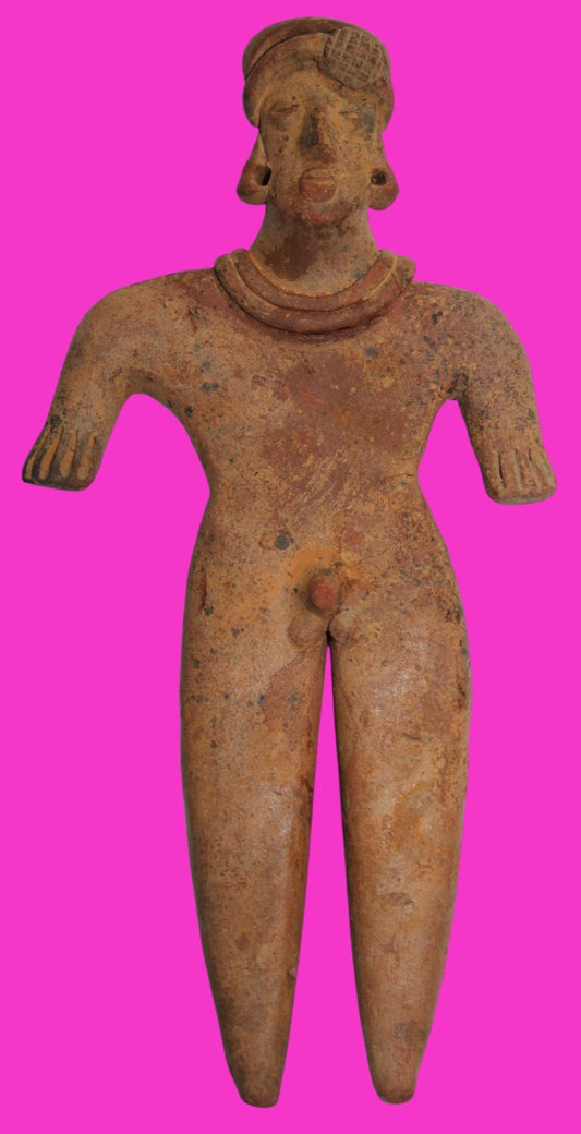 Pre Columbian Artifact 7 inch Male Shaft Tomb Figure Colima Mexico 100BC COA 263