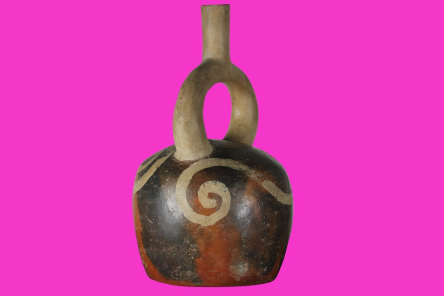 Pre Columbian Authentic Artifact Stirrup Vessel Moche Peru 100-850 AD COA J05