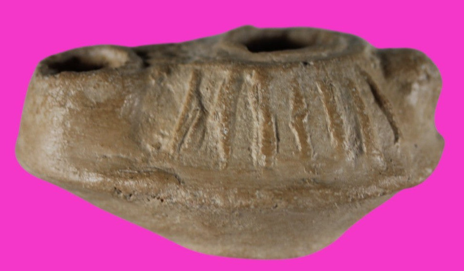 Ancient Holy Land Oil Lamp Artifact Jesus Christ Homeland 100 - 400 AD COA L12