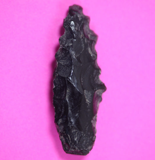 Pre Columbian Artifact Authentic Aztec Arrowhead Battle of Mexico City COA 79