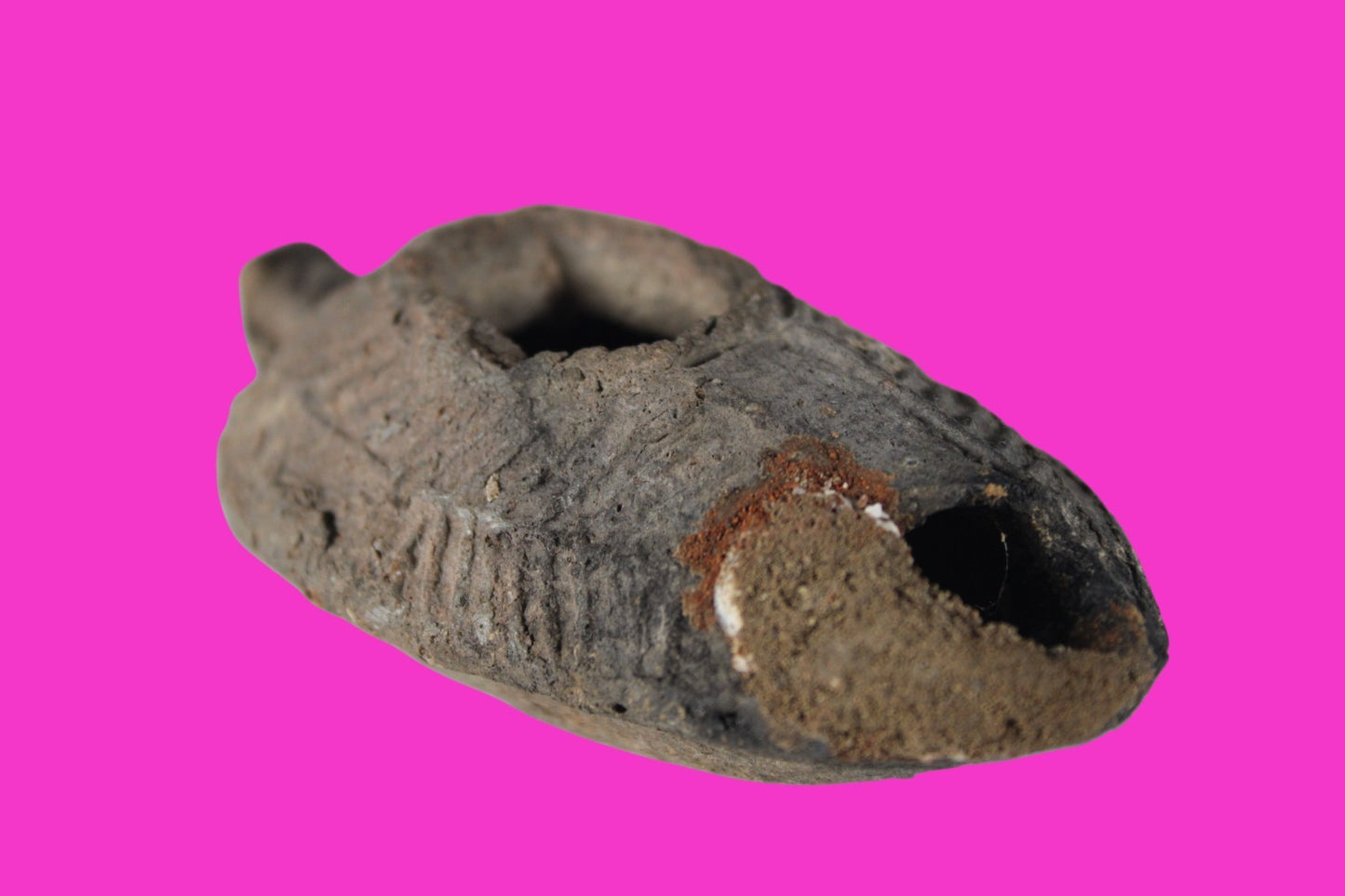 Oil Lamp Holy Land Ancient Artifact Jesus Christ Home Israel 300-600 AD COA 138