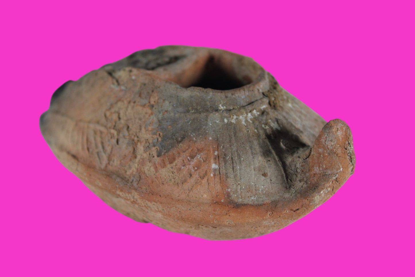 Oil Lamp Holy Land Ancient Artifact Jesus Christ Home Israel 300-600 AD COA 110