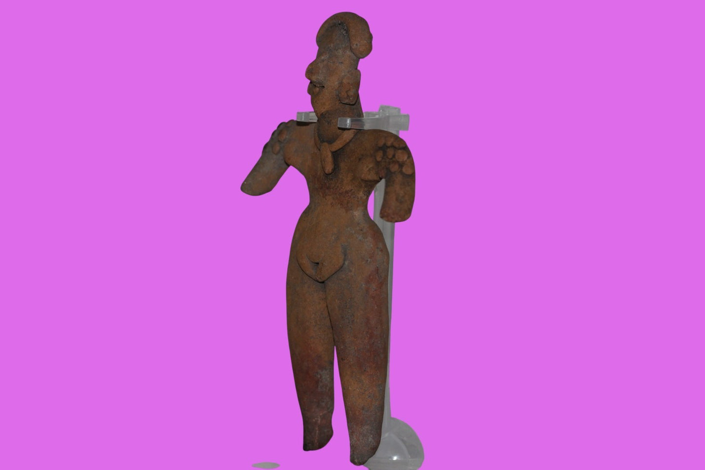 Pre Columbian Artifact 6in Female Shaman Tomb Figure Colima Mexico 100BC COA 256