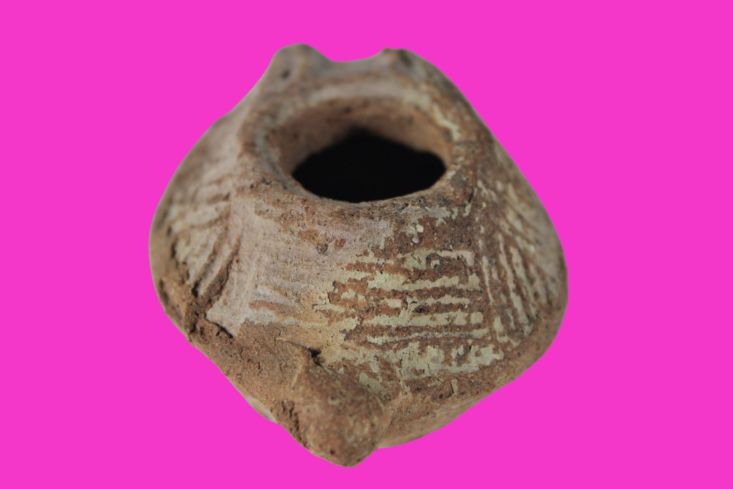 Oil Lamp Holy Land Ancient Artifact Jesus Christ Home Israel 300-600 AD COA 127