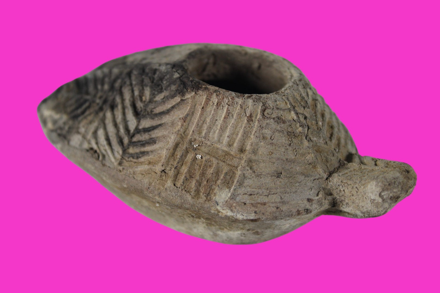 Oil Lamp Holy Land Ancient Artifact Jesus Christ Home Israel 300-600 AD COA 117